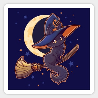 black cat witch for halloween furry chibi anime Sticker